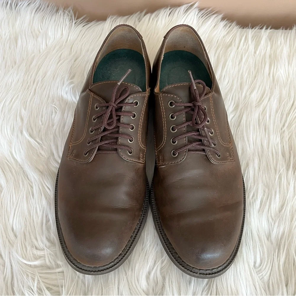 {Rockport} Lace-Up Oxford Leather Shoes in Brown - Men's 9.5